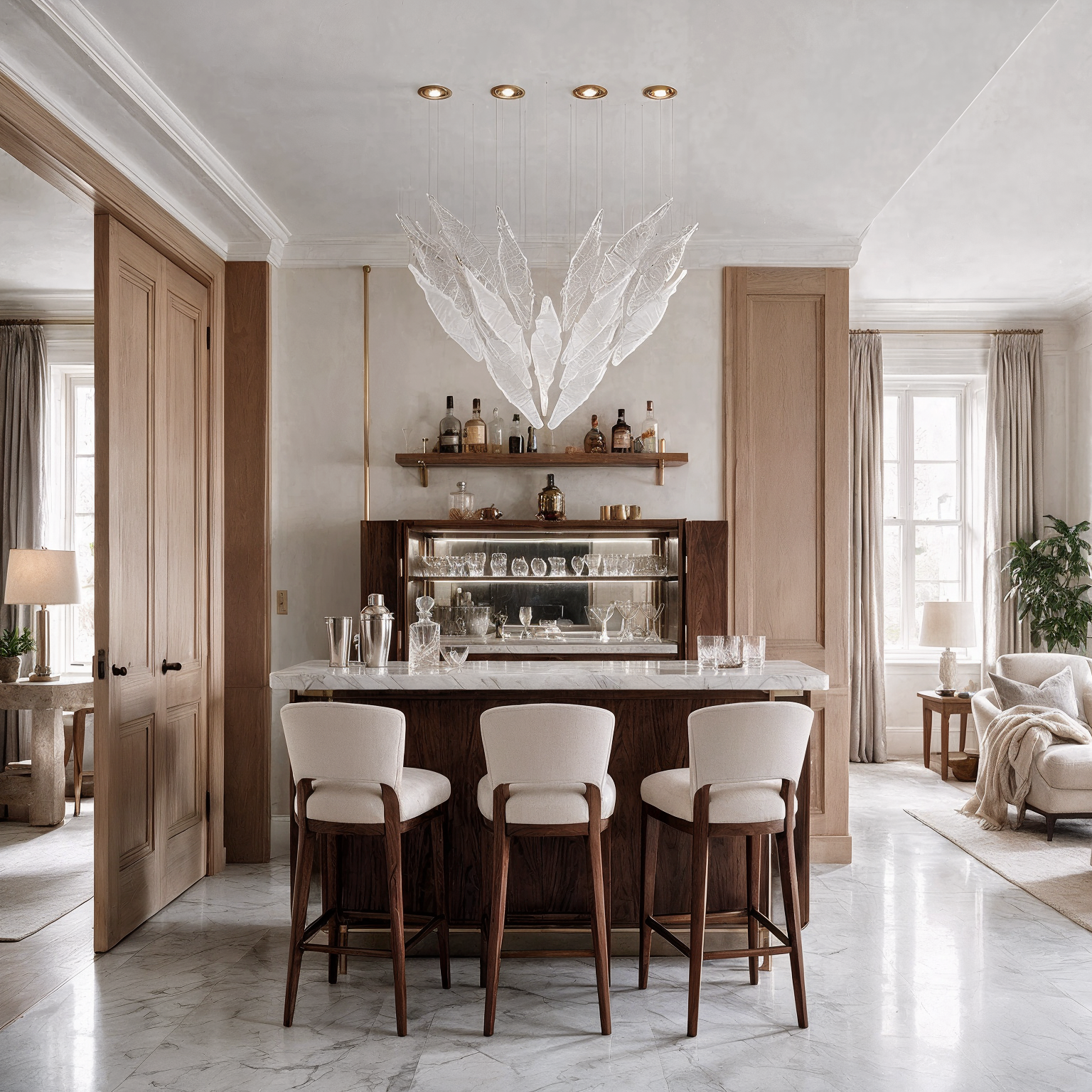 Iceberg 1 Statement Light Fixture shown in a contemporary interior