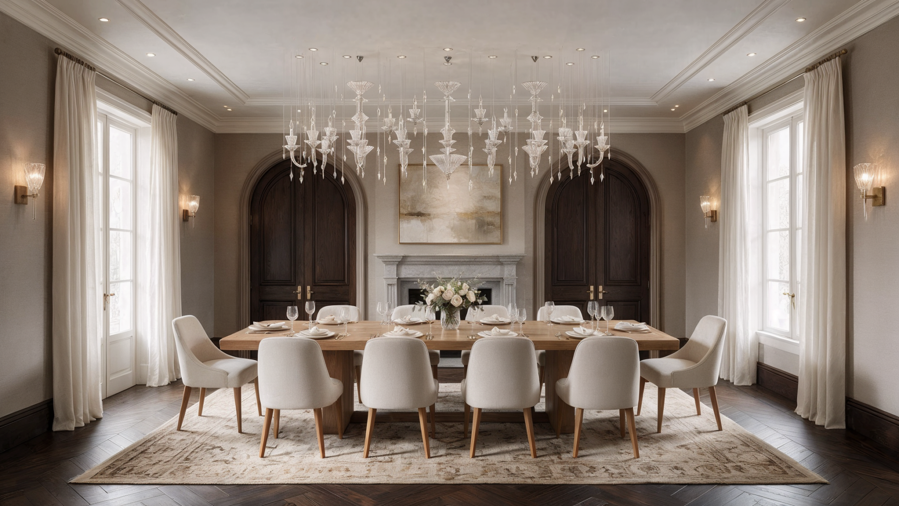 Illusion Oval Crystal Light shown in a contemporary interior