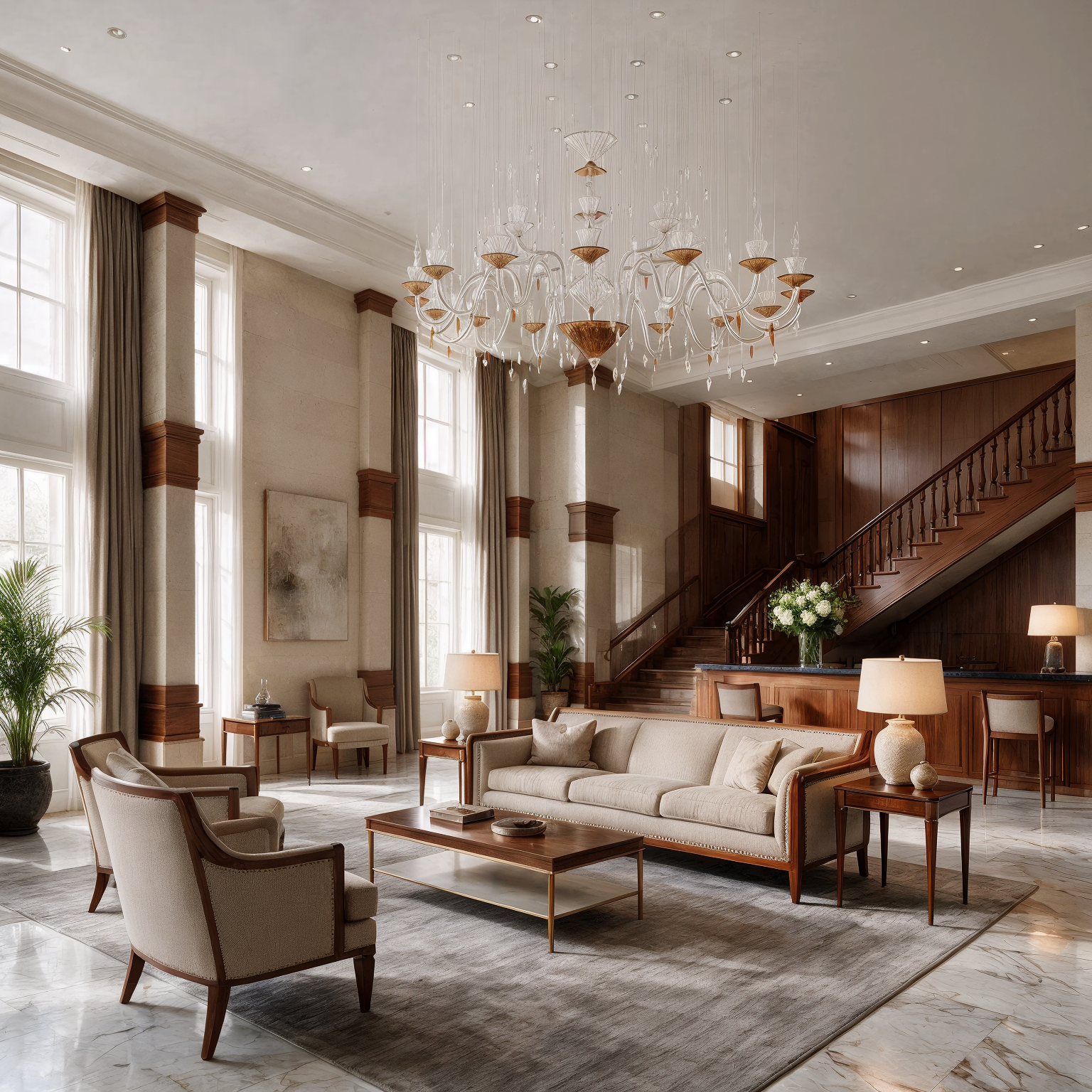 Illusion Grand DARK COPPER Chandelier shown in a contemporary interior