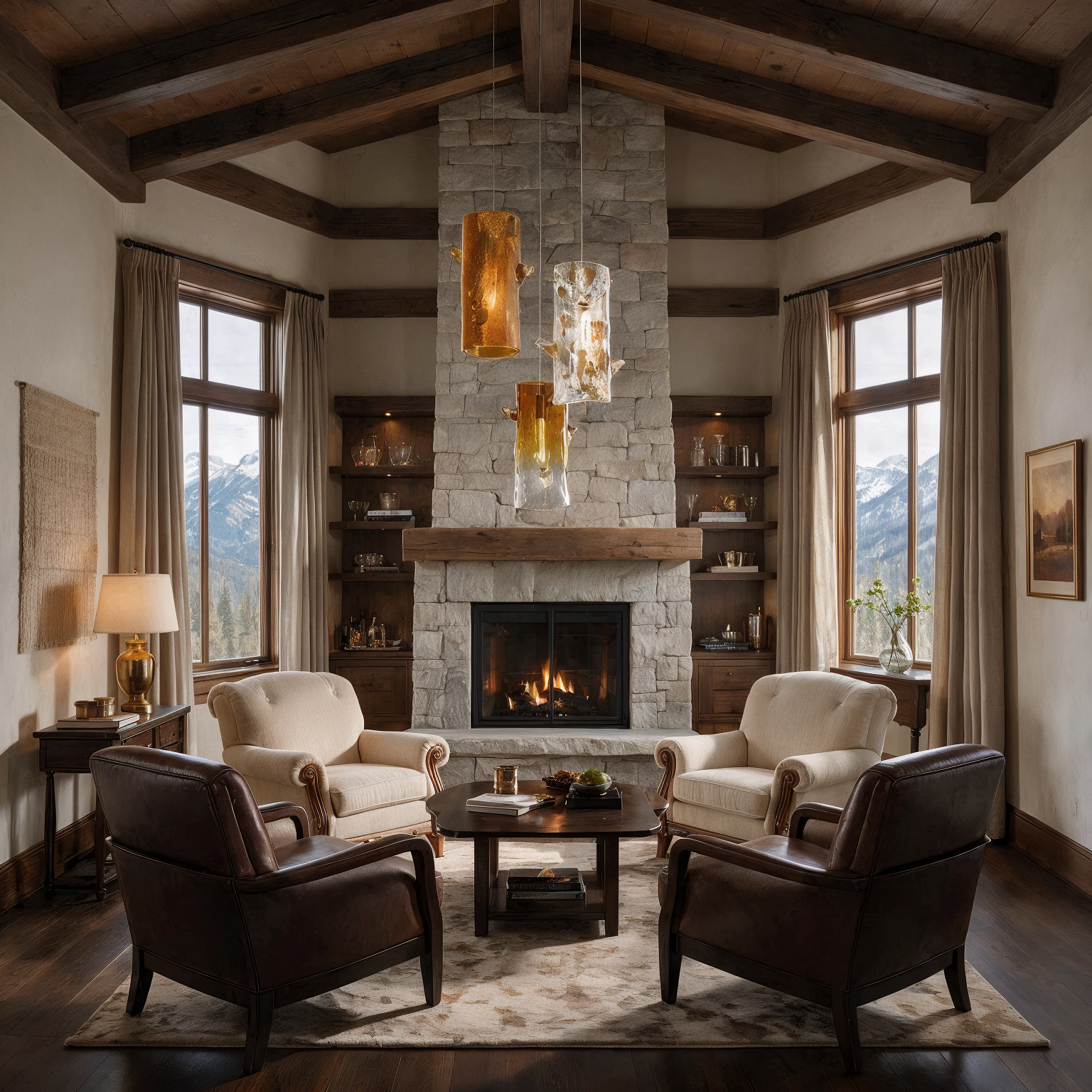 Crystal Pendant Lighting LOG 2 shown in a contemporary interior