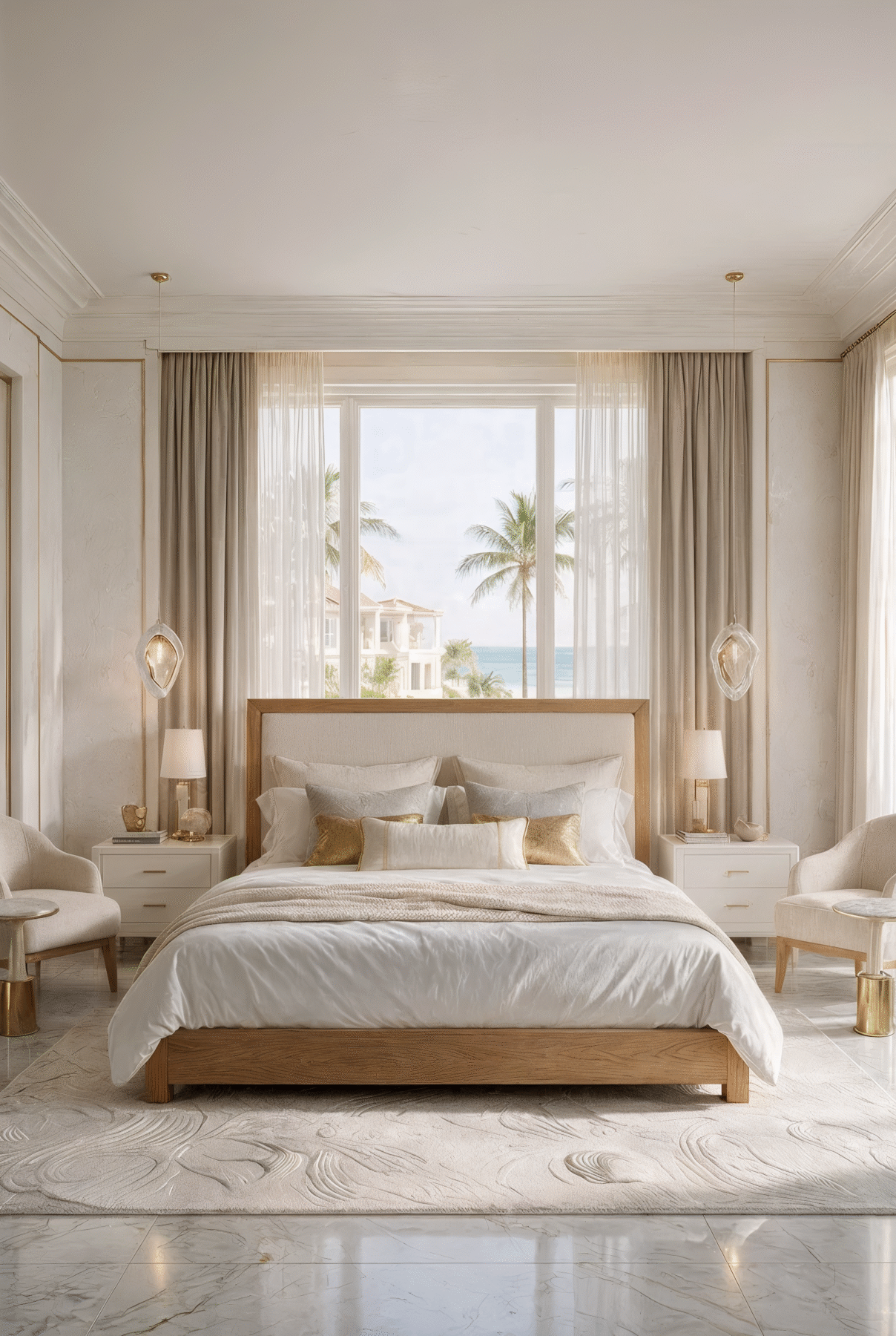 Single Pendant Chandelier Seashell 1 shown in a contemporary interior