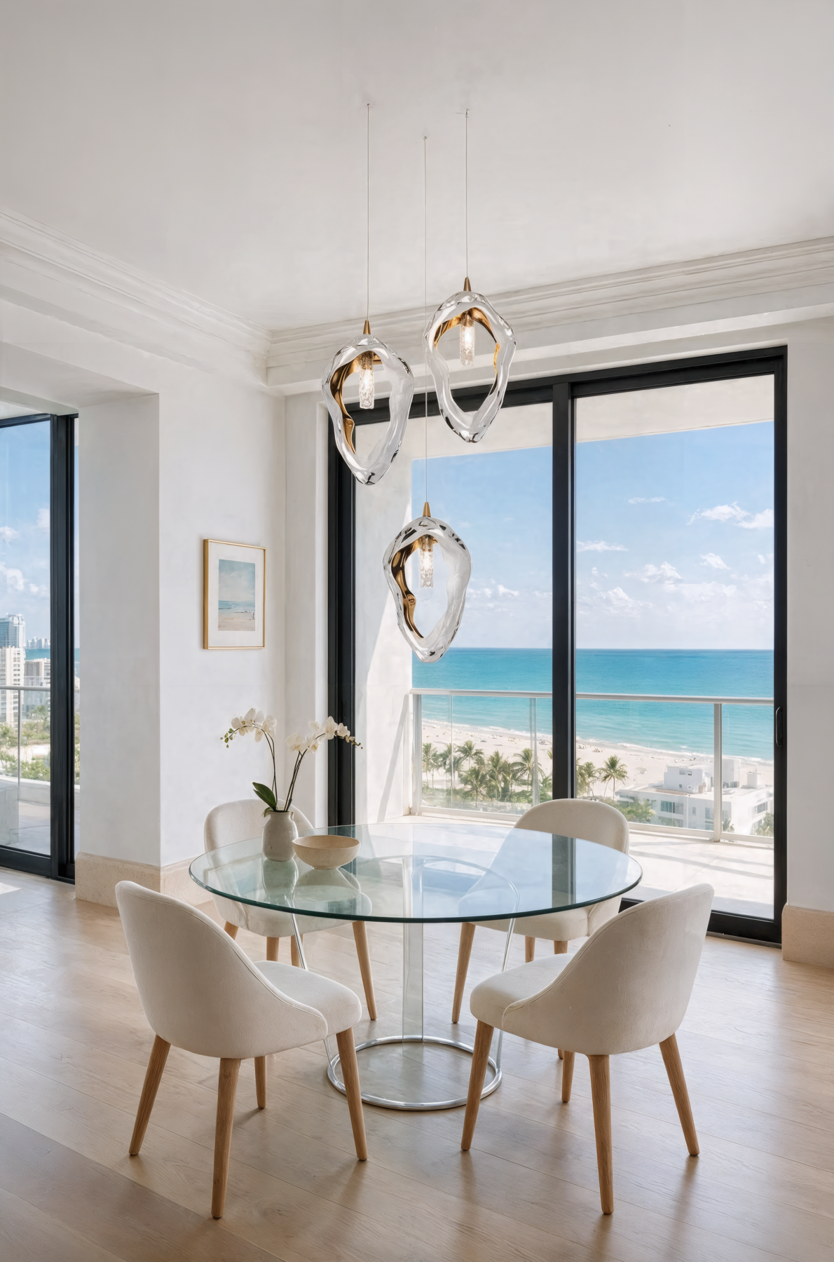 Cascade Pendant Seashell 2 shown in a contemporary interior
