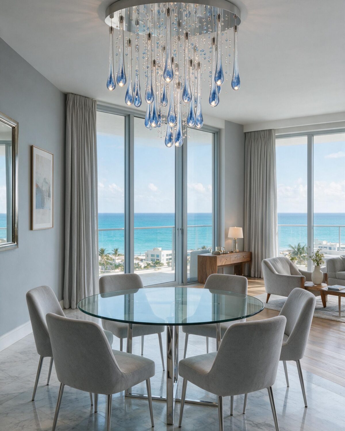 Crystal drop composition from the Water family, perfect for smaller foyers, dining spaces and bedrooms