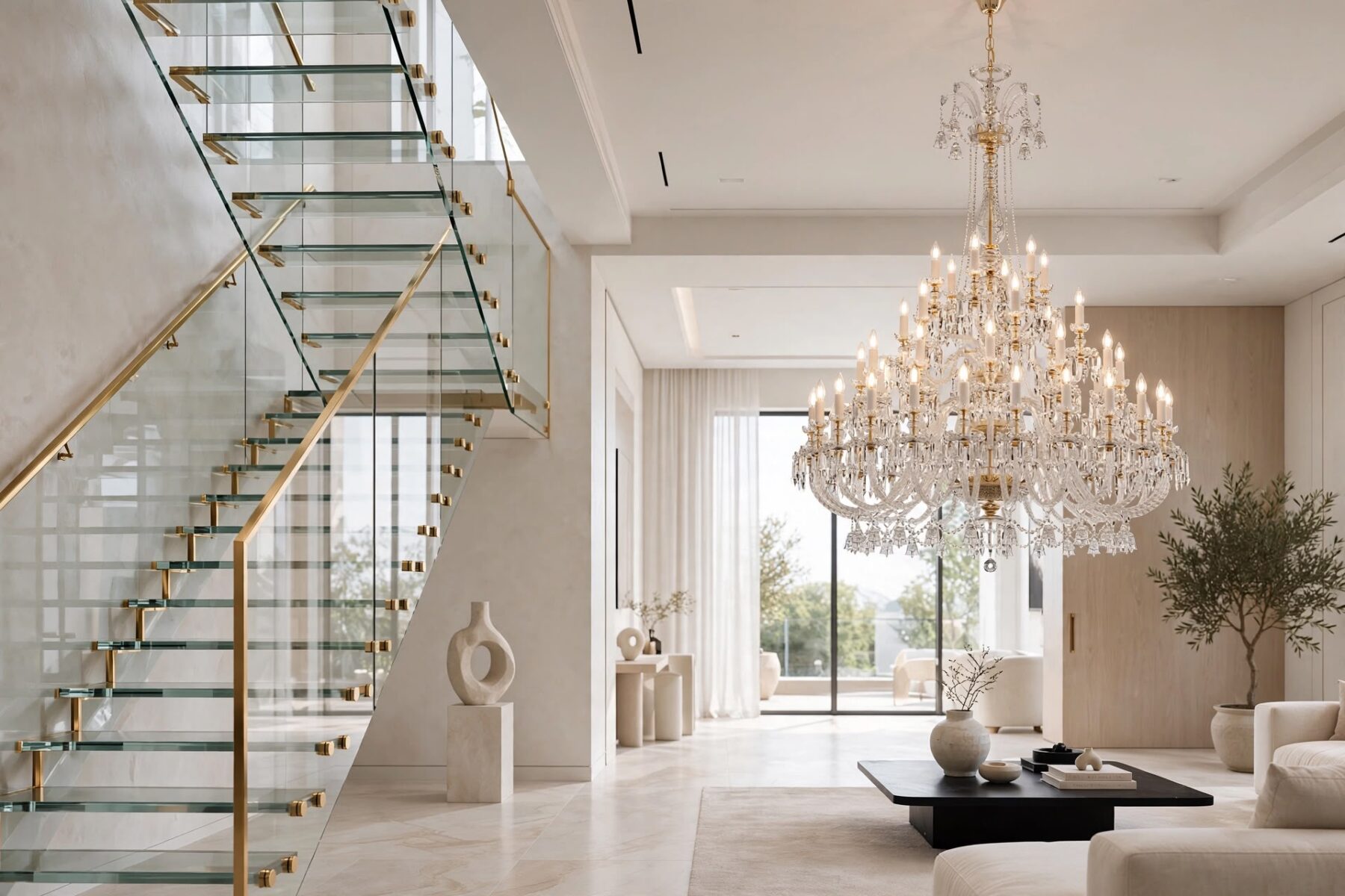 Aristocrat Bohemian Crystal Chandelier L672/48/19 shown in a contemporary interior