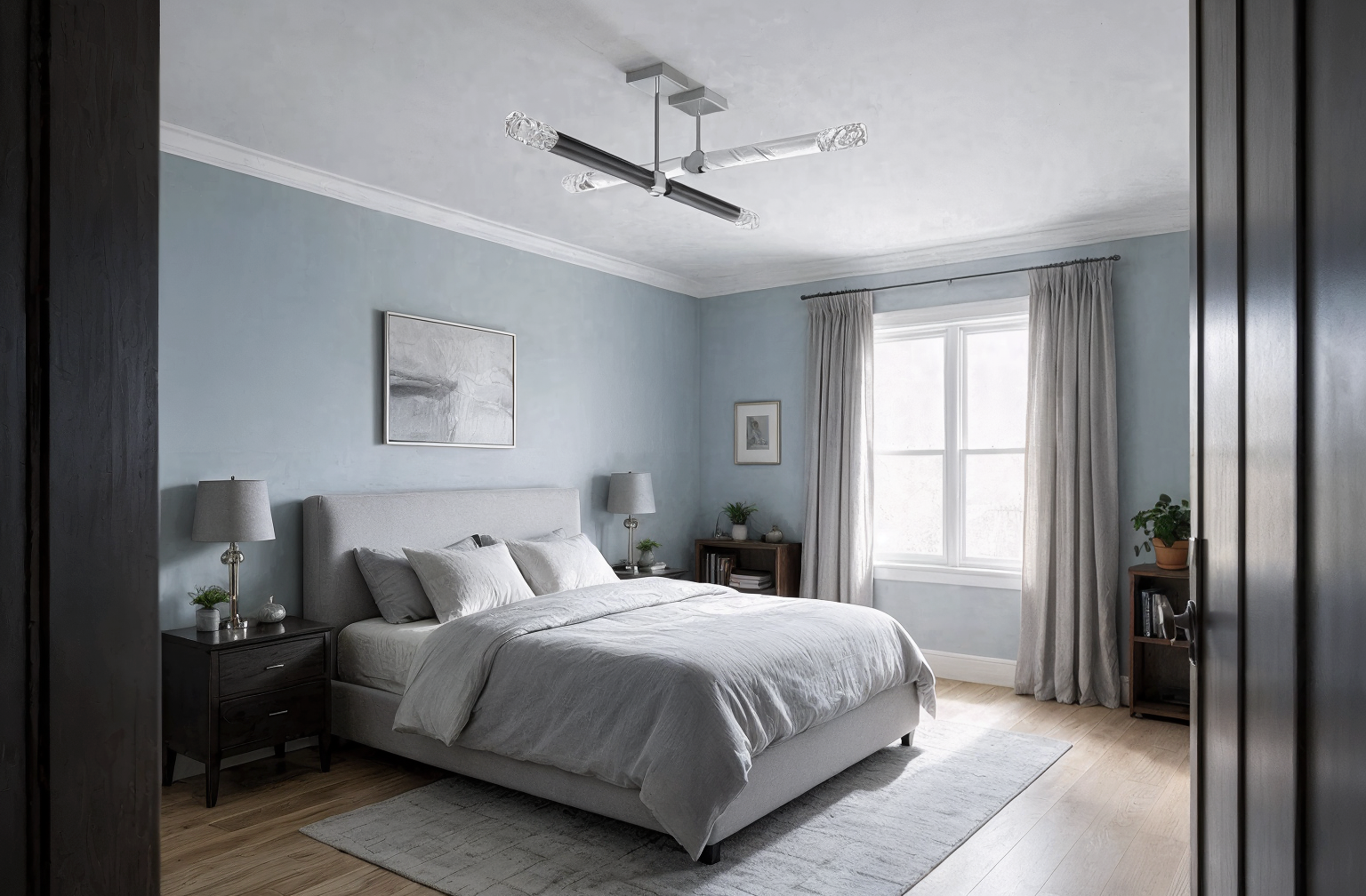 Elementis 10/2W+2B Marble Linear Ceiling Pendant shown in a contemporary interior