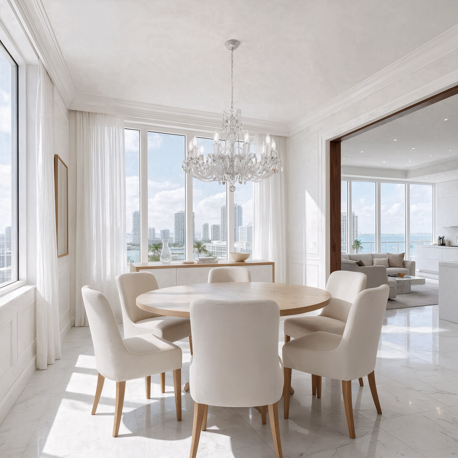 Ornamenta Crystal Chandelier L104/10/02 N shown in a contemporary interior