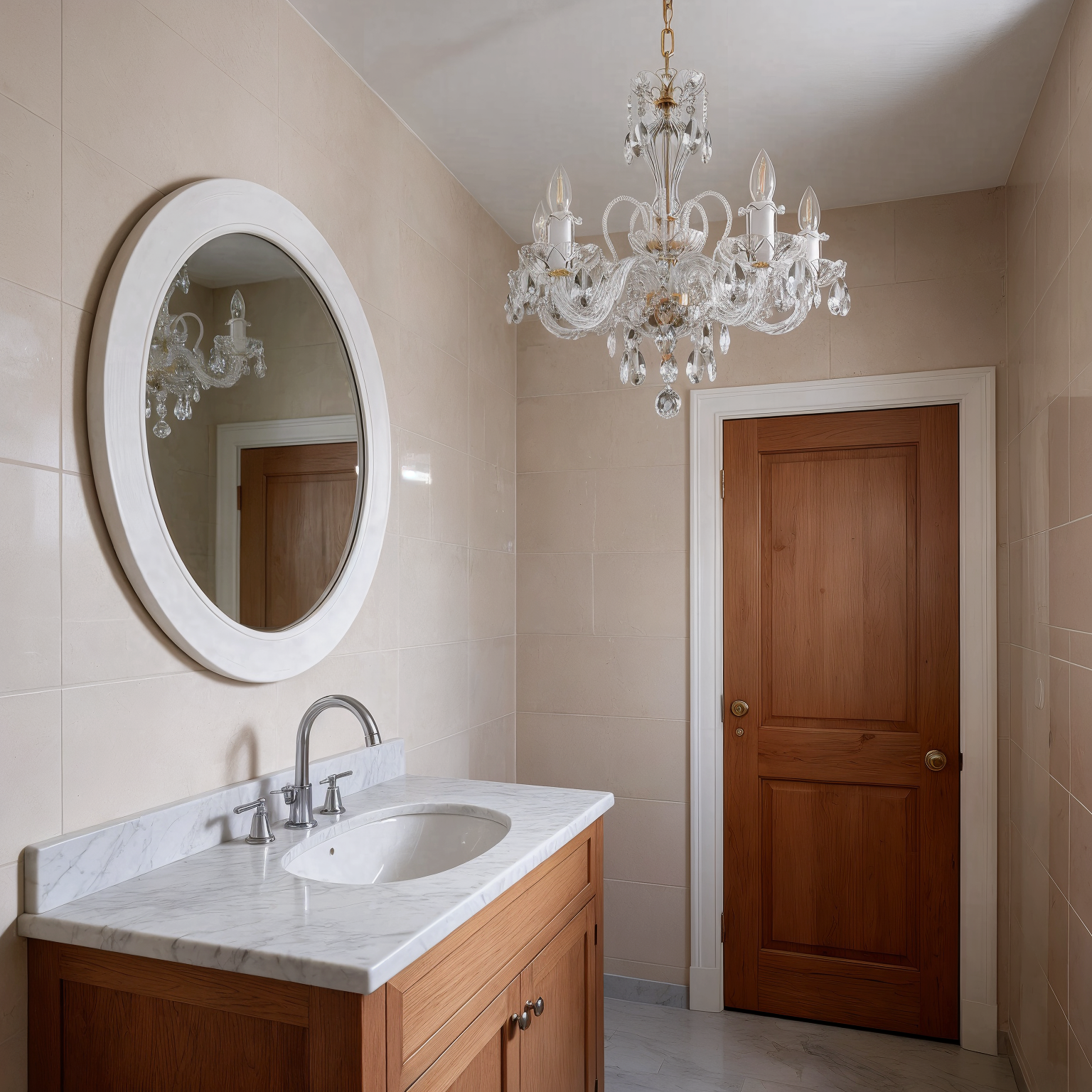 Ornamenta Crystal Chandelier L104/5/02 shown in a contemporary interior