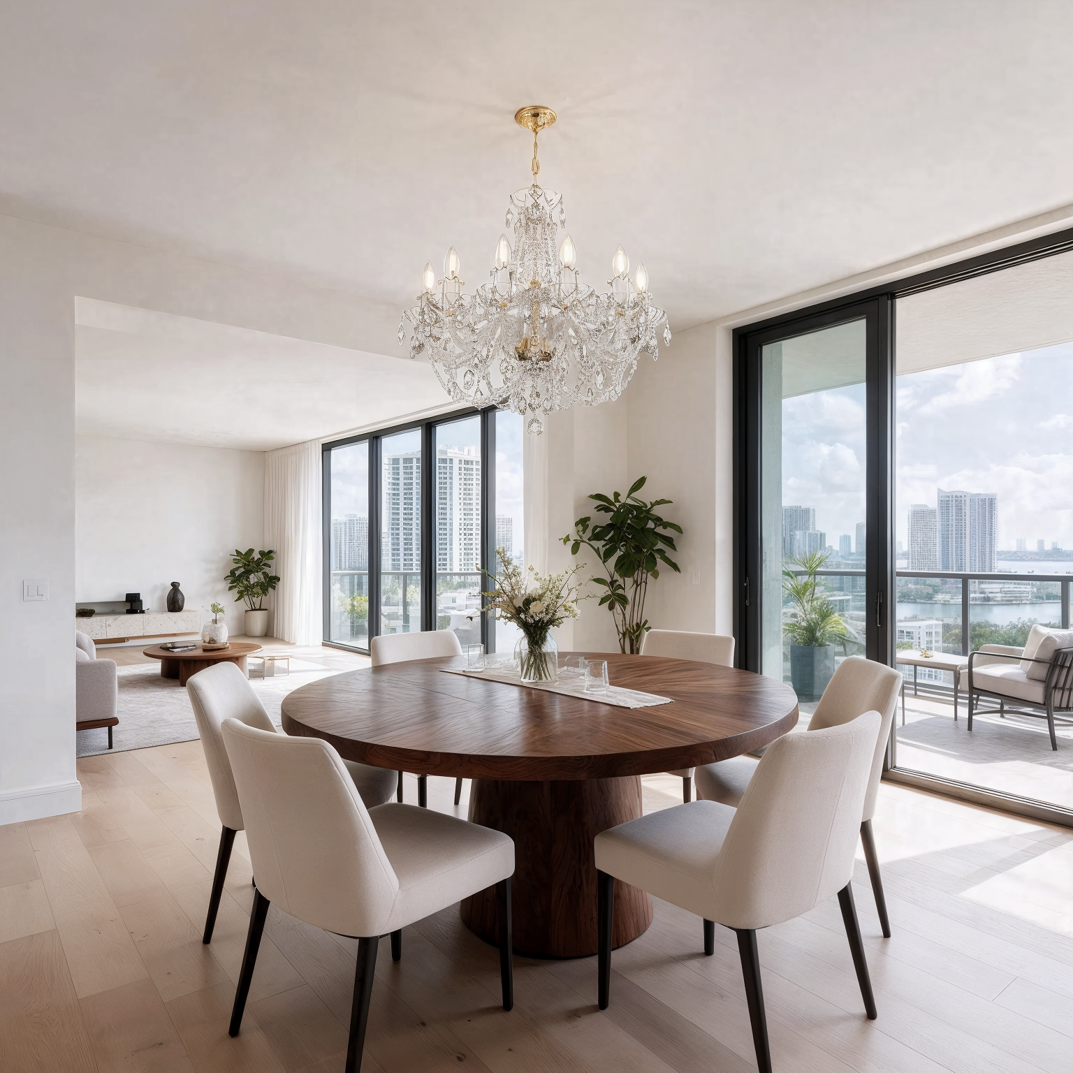 Eternal Nostalgia Crystal Chandelier L110/12/01 shown in a contemporary interior