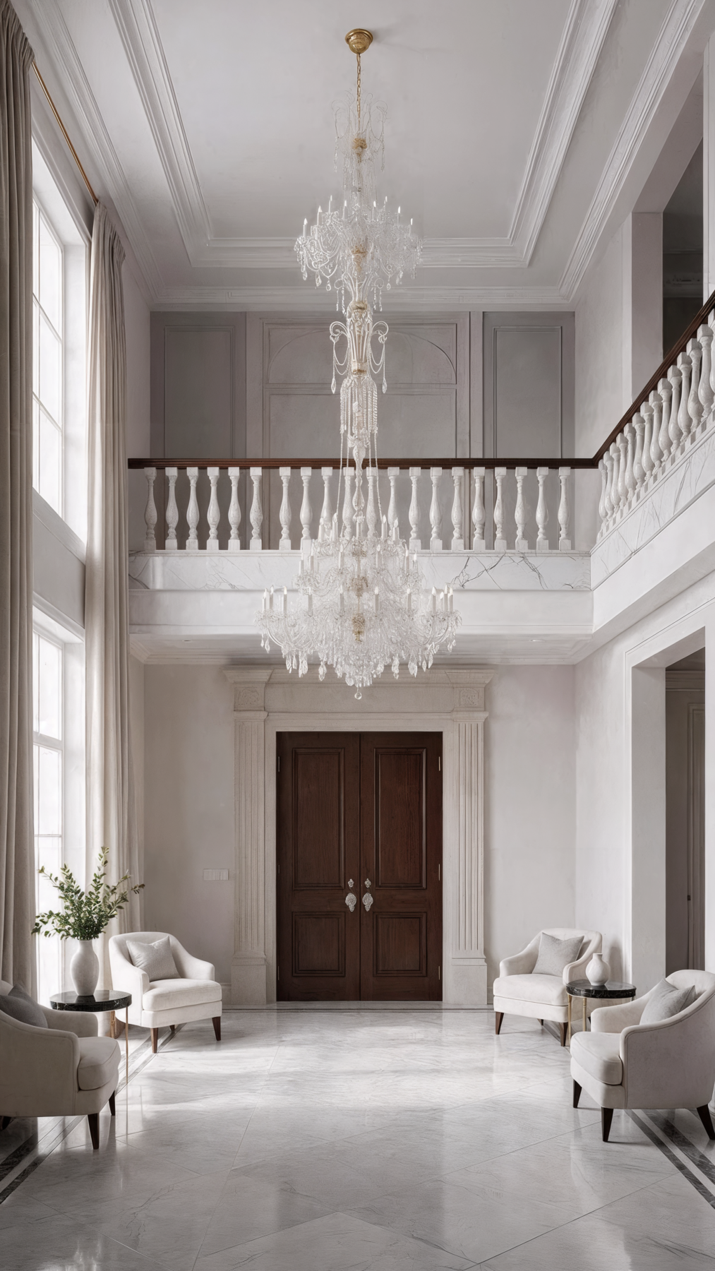 Crownlight Long Classic Chandelier with gold and silver accent 58 lights L117/58/04 shown in a contemporary interior