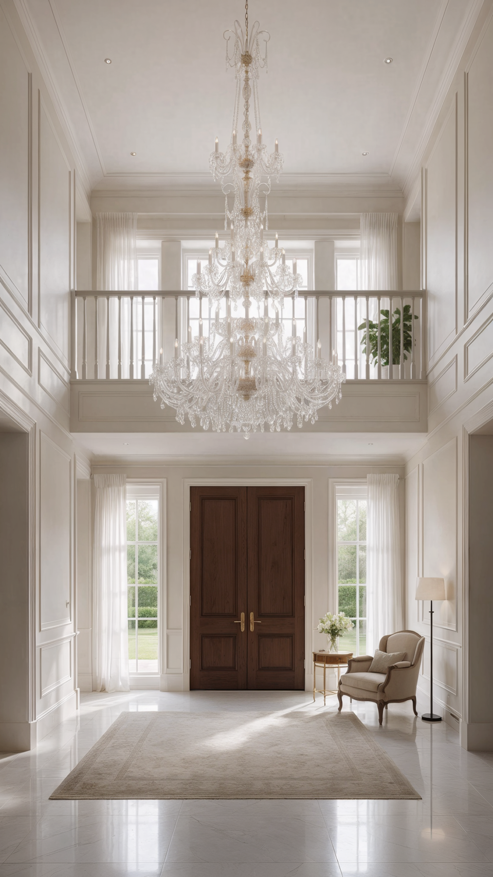 Crownlight Long Classic Chandelier with gold and silver accent 58 lights L117/58/04 shown in a contemporary interior