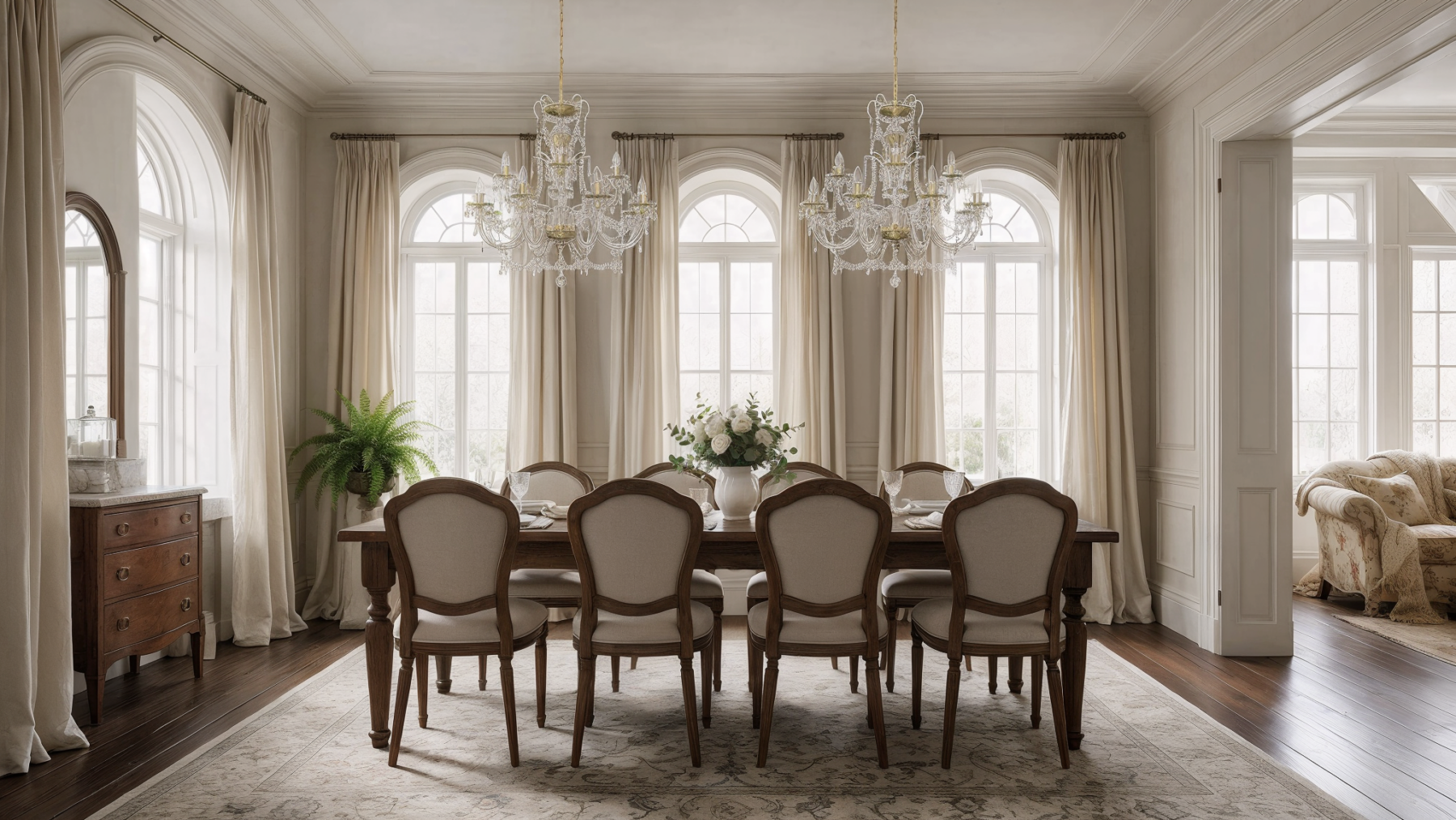 Gildoria Large Crystal Chandelier L650/12/03 shown in a contemporary interior