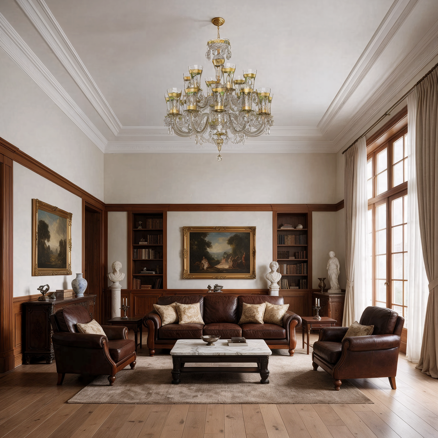 Gildoria Large Crystal Chandelier L651/18/01 T shown in a contemporary interior