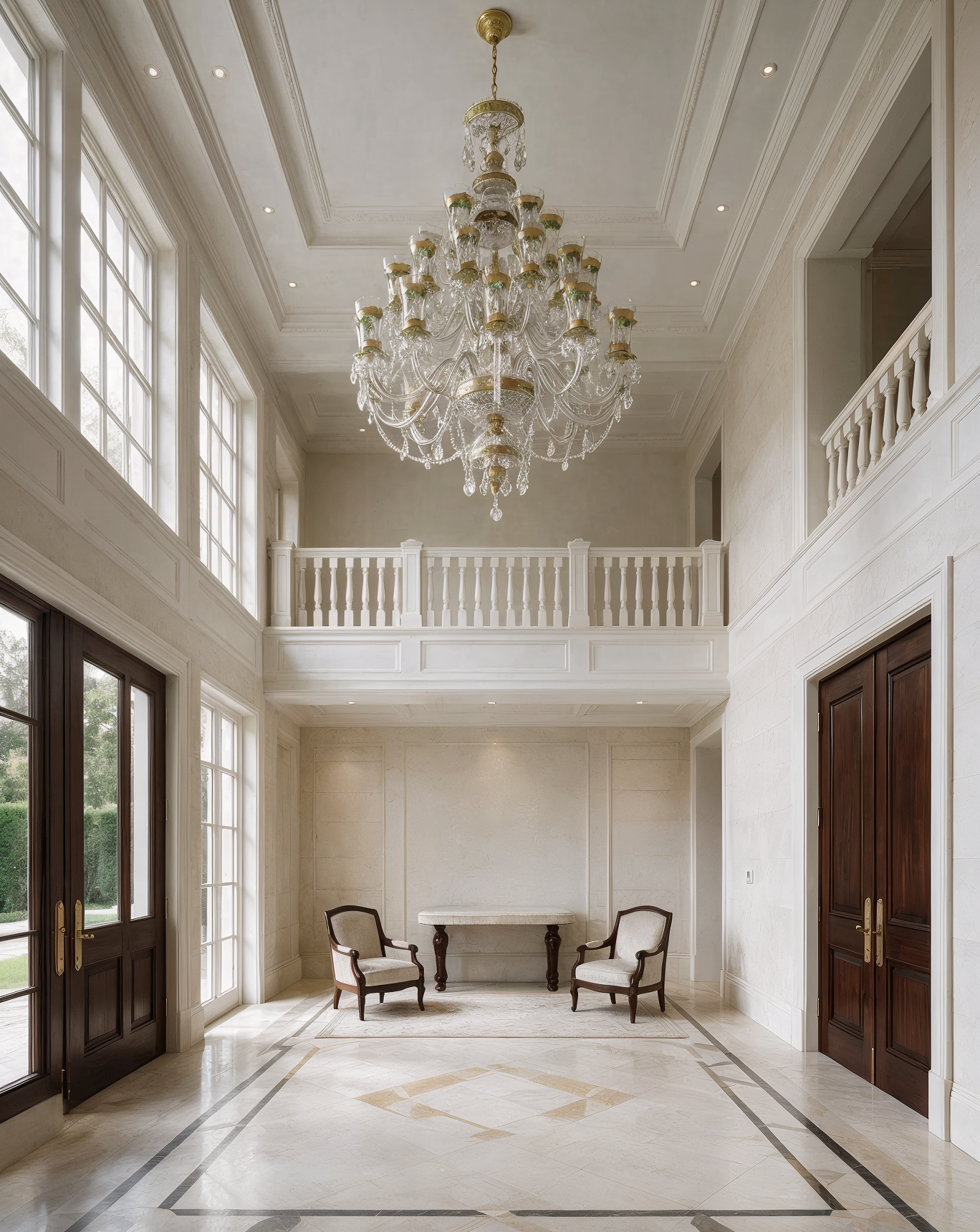 Gildoria Large Crystal Chandelier L651/30/01 T shown in a contemporary interior