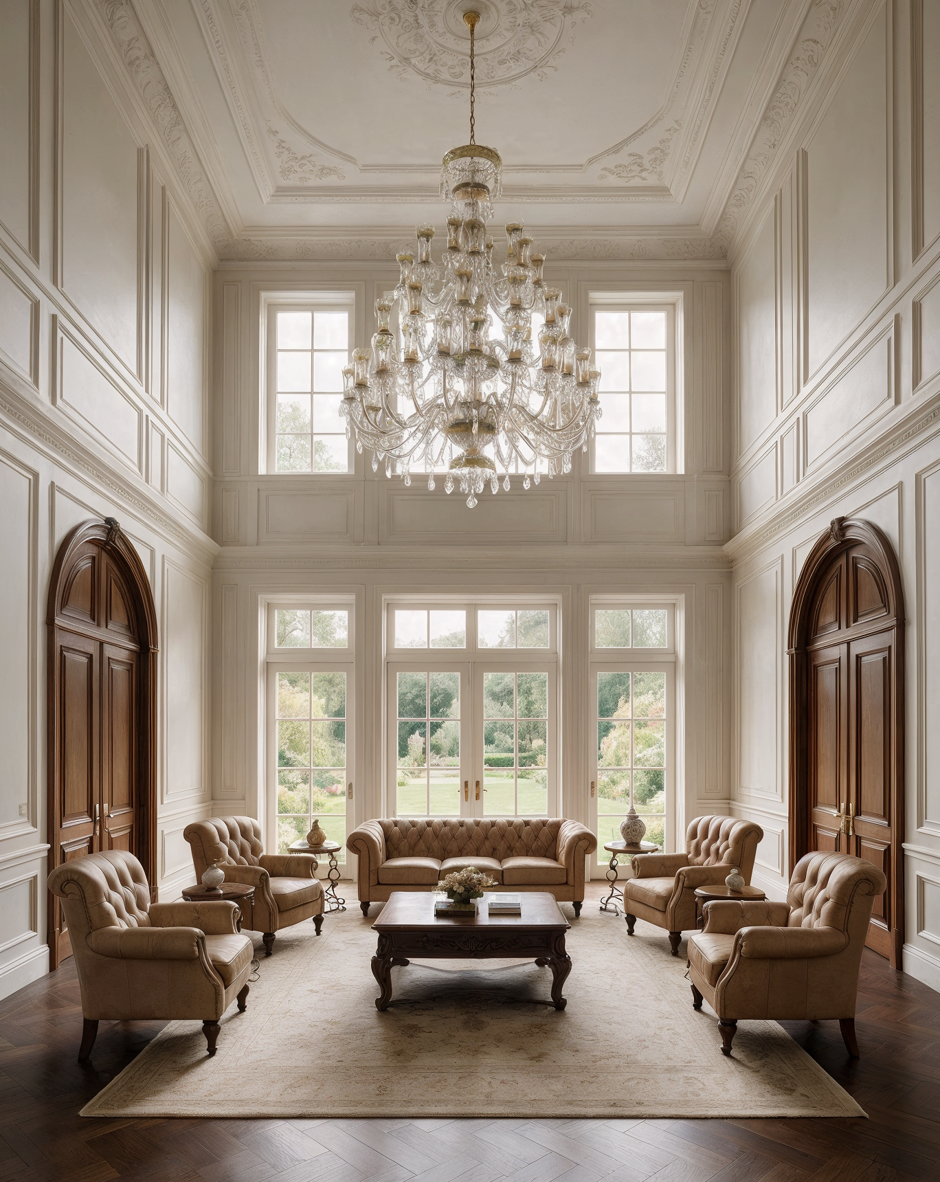 Gildoria Large Crystal Chandelier L651/48/01 T shown in a contemporary interior