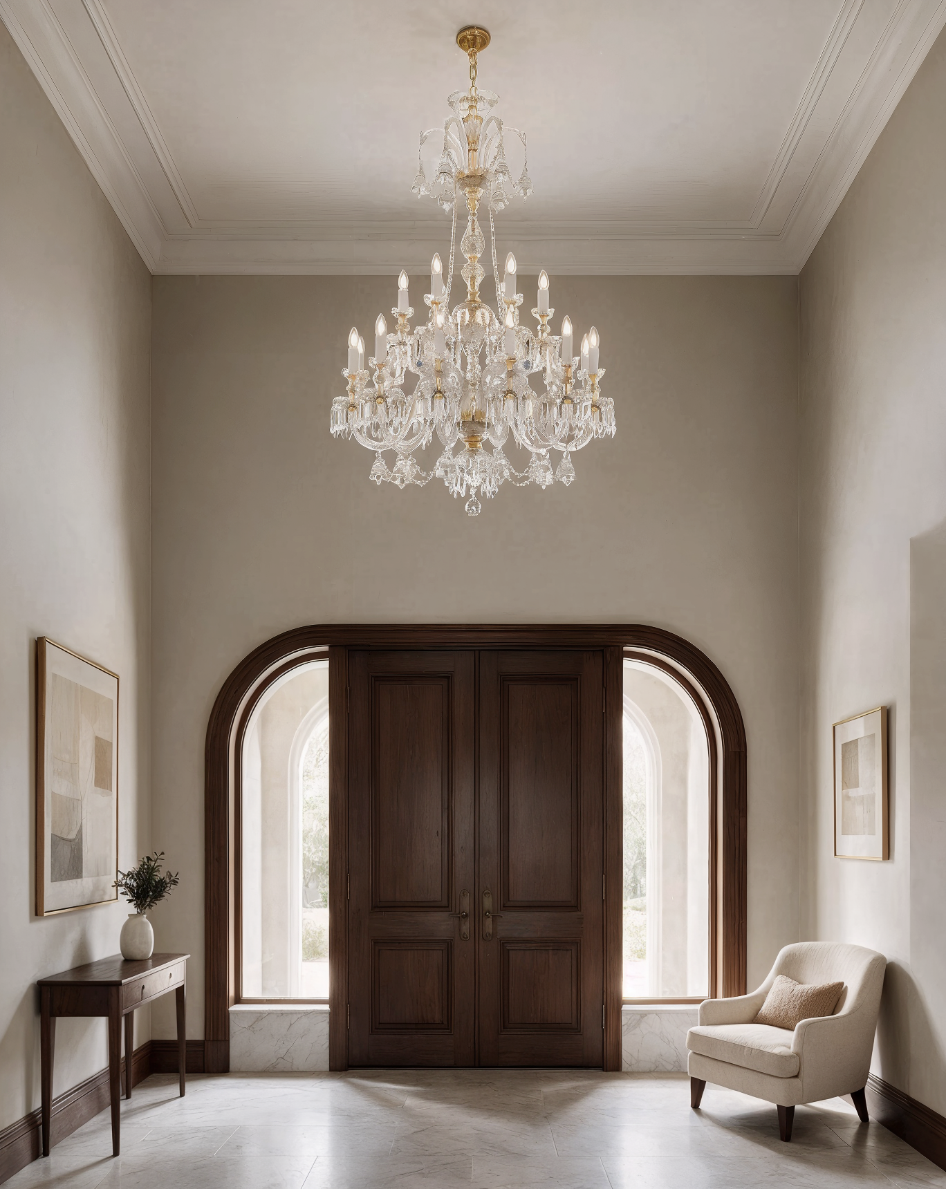 Aristocrat Bohemian Crystal Chandelier L672/18/19 shown in a contemporary interior