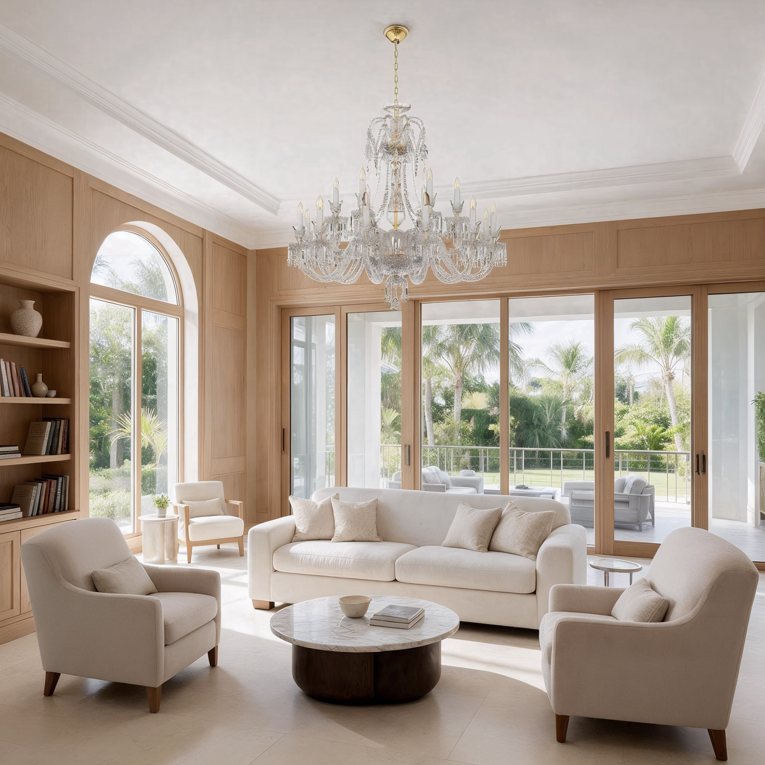 Bohemian Crystal Chandelier 676/12+6/03/AD4 shown in a contemporary interior