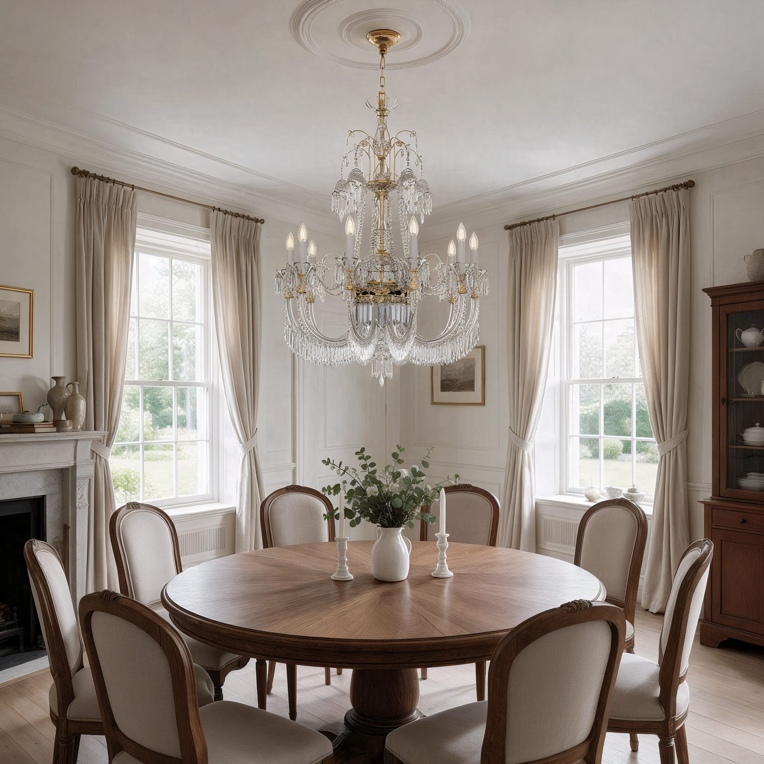 Crystal Chandelier L840/10/19 shown in a contemporary interior