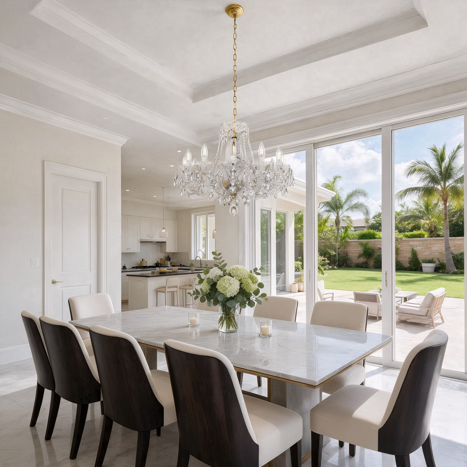 12-Light Crystal Chandelier L692/12/01 shown in a contemporary interior
