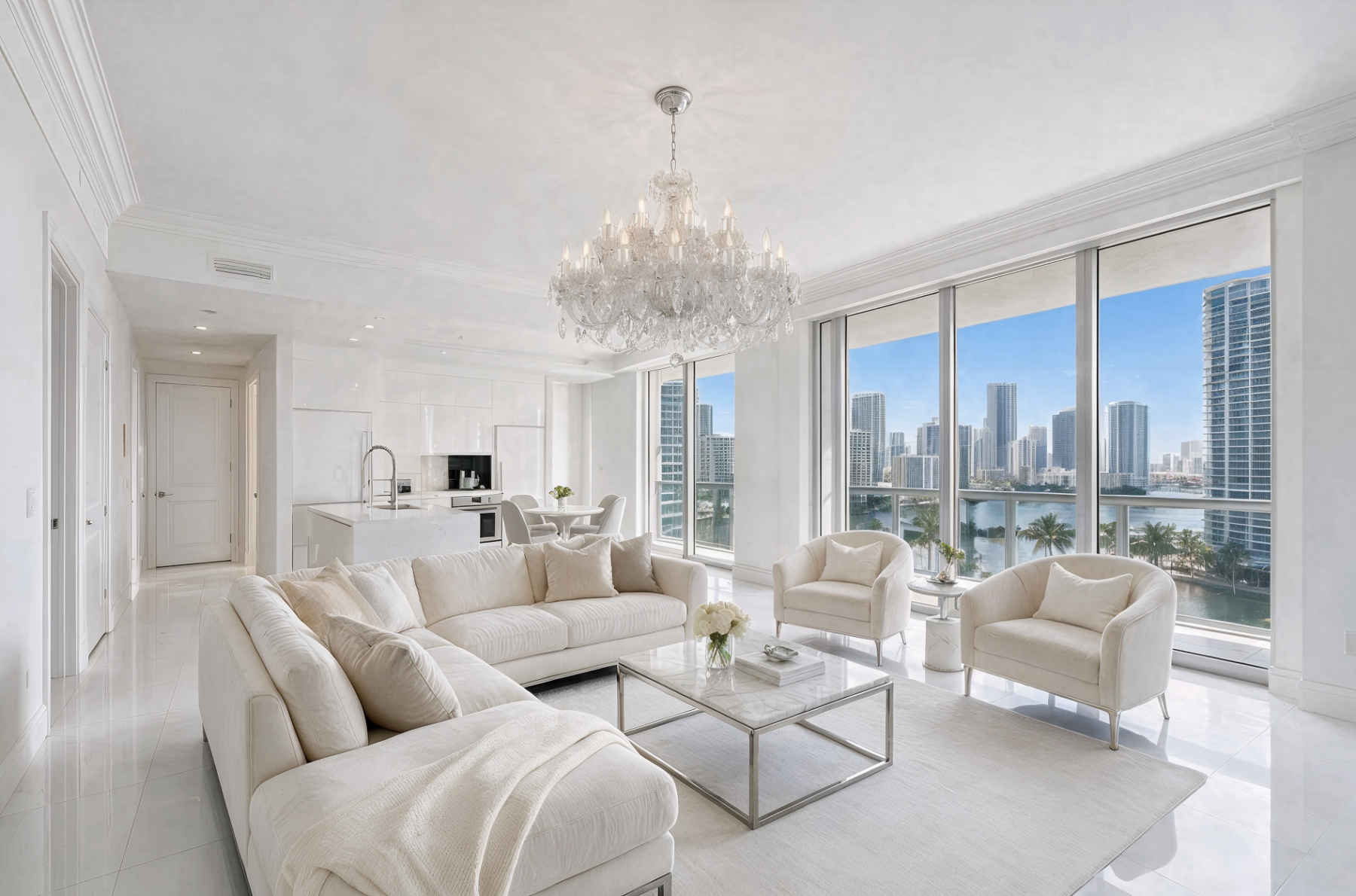 24-Light Crystal Chandelier L692/16+8/01 shown in a contemporary interior