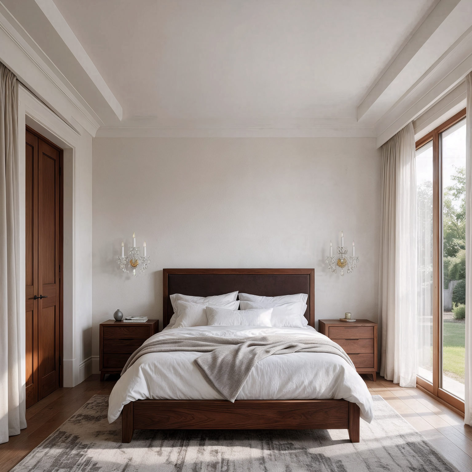Bohemian Crystal Wall Sconces Dancing Light N101/3/01/EL shown in a contemporary interior