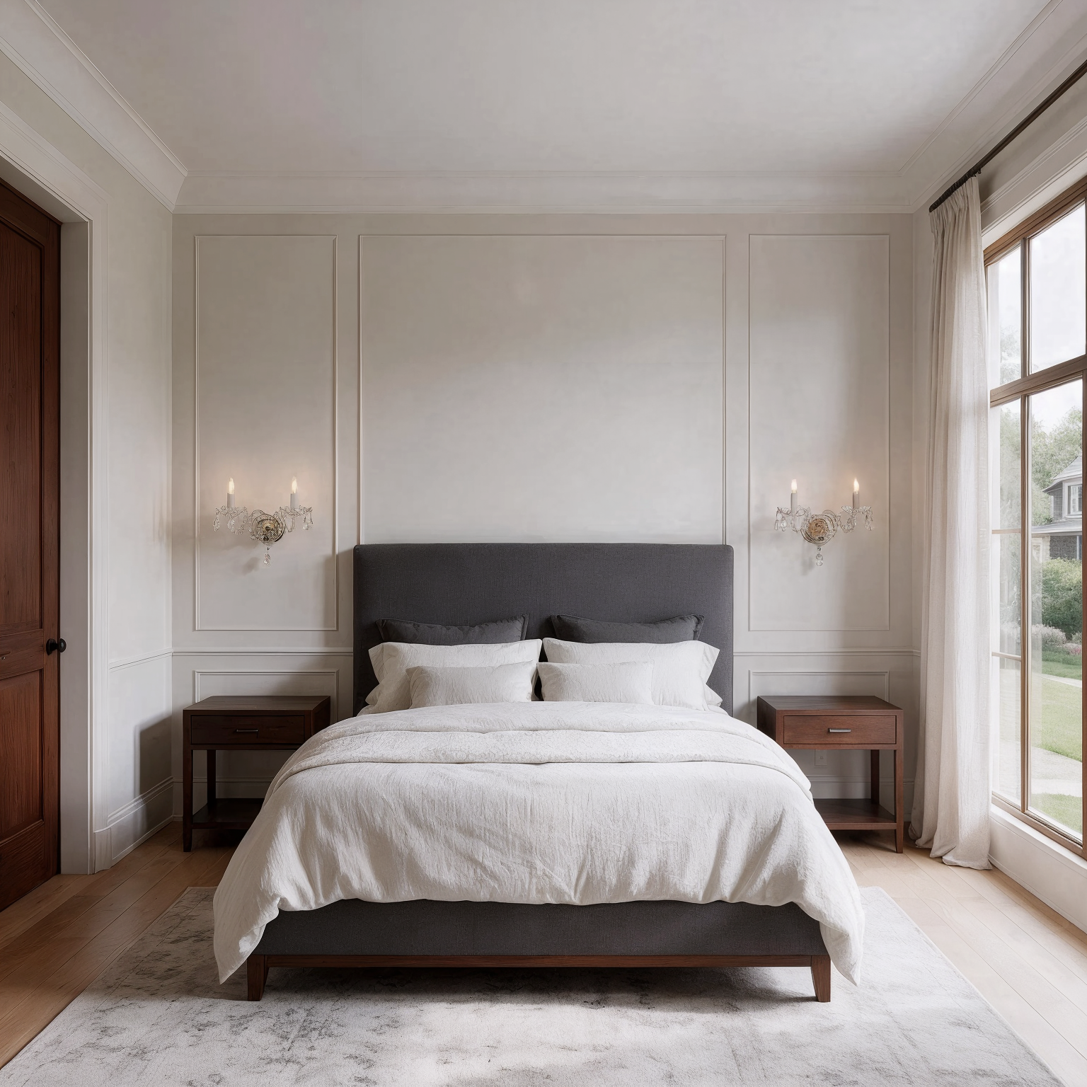 Crystal Wall Sconces with 2-Light Design N132/2/021 shown in a contemporary interior