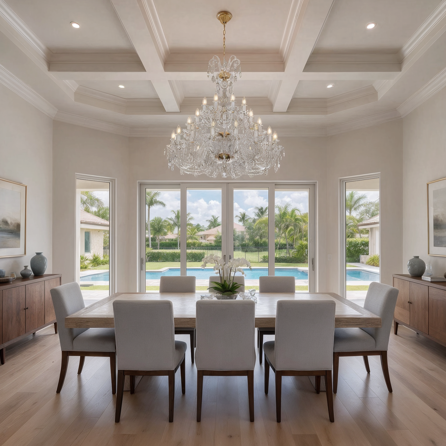 Large Bohemian Chandelier 32-lights L102/32/01 shown in a contemporary interior