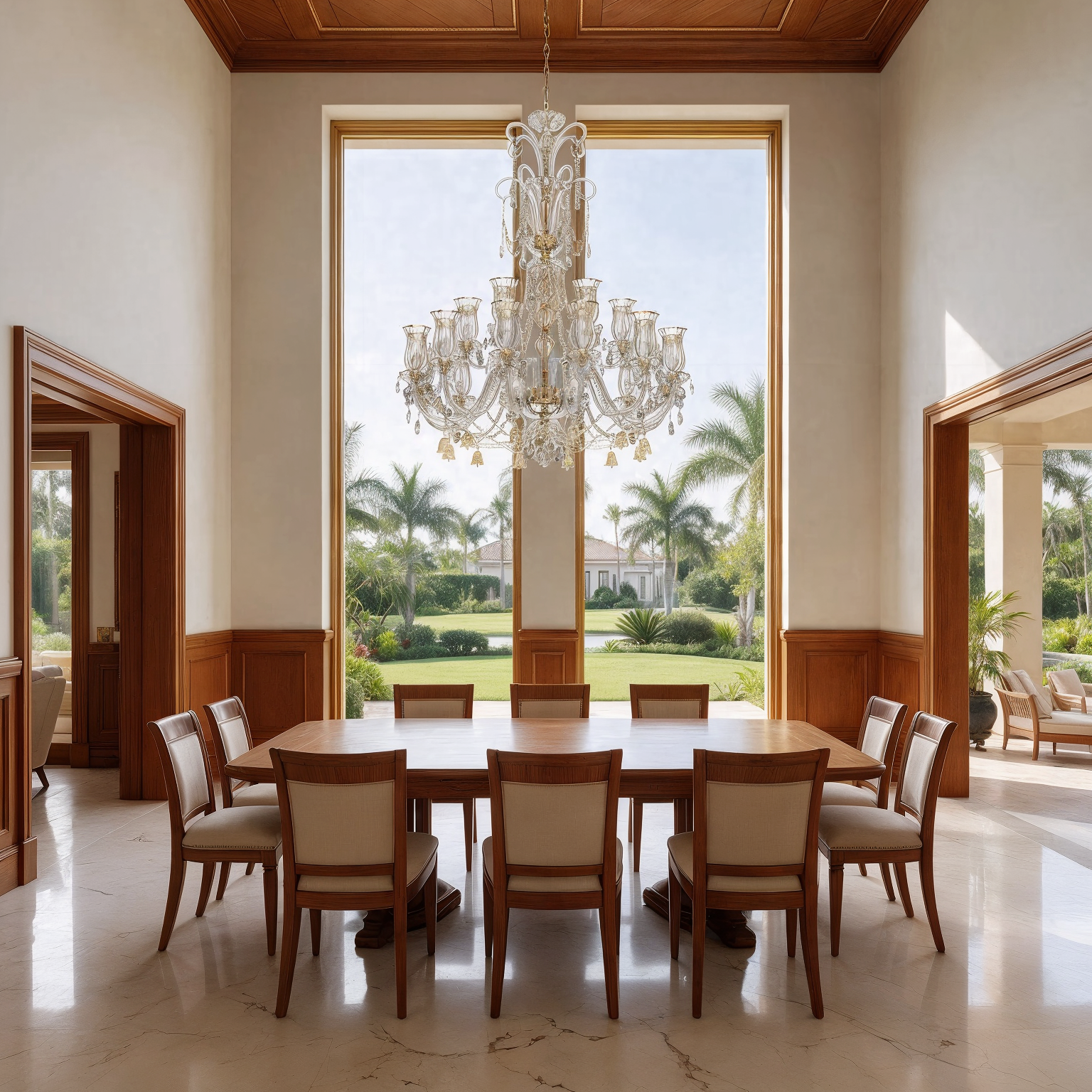 Large Classic Amber Crystal Chandelier 117/12+6/04-2-T4B shown in a contemporary interior
