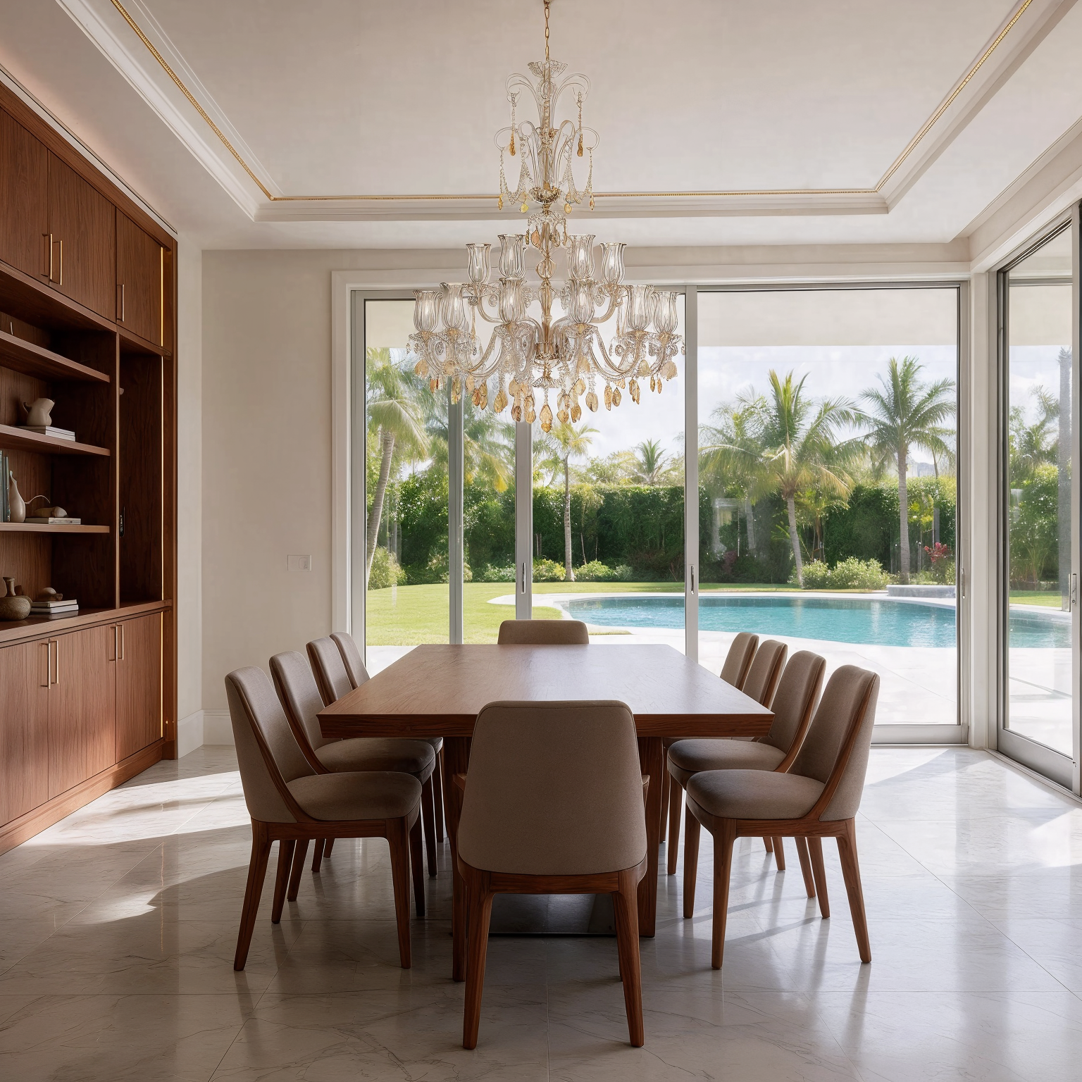 Large Classic Amber Crystal Chandelier 117/12+6/04-2/DB2-T2B shown in a contemporary interior