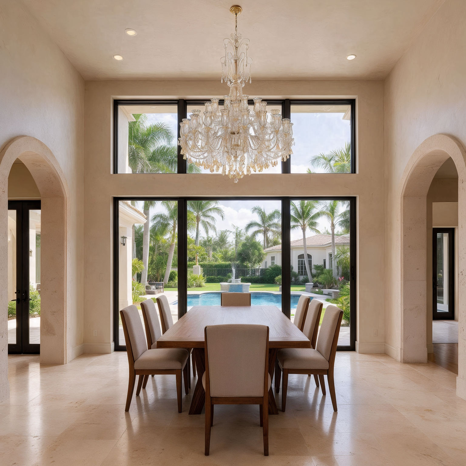 Extra Large Classic Amber Crystal Chandelier 117/40/04-2/DBT4B shown in a contemporary interior