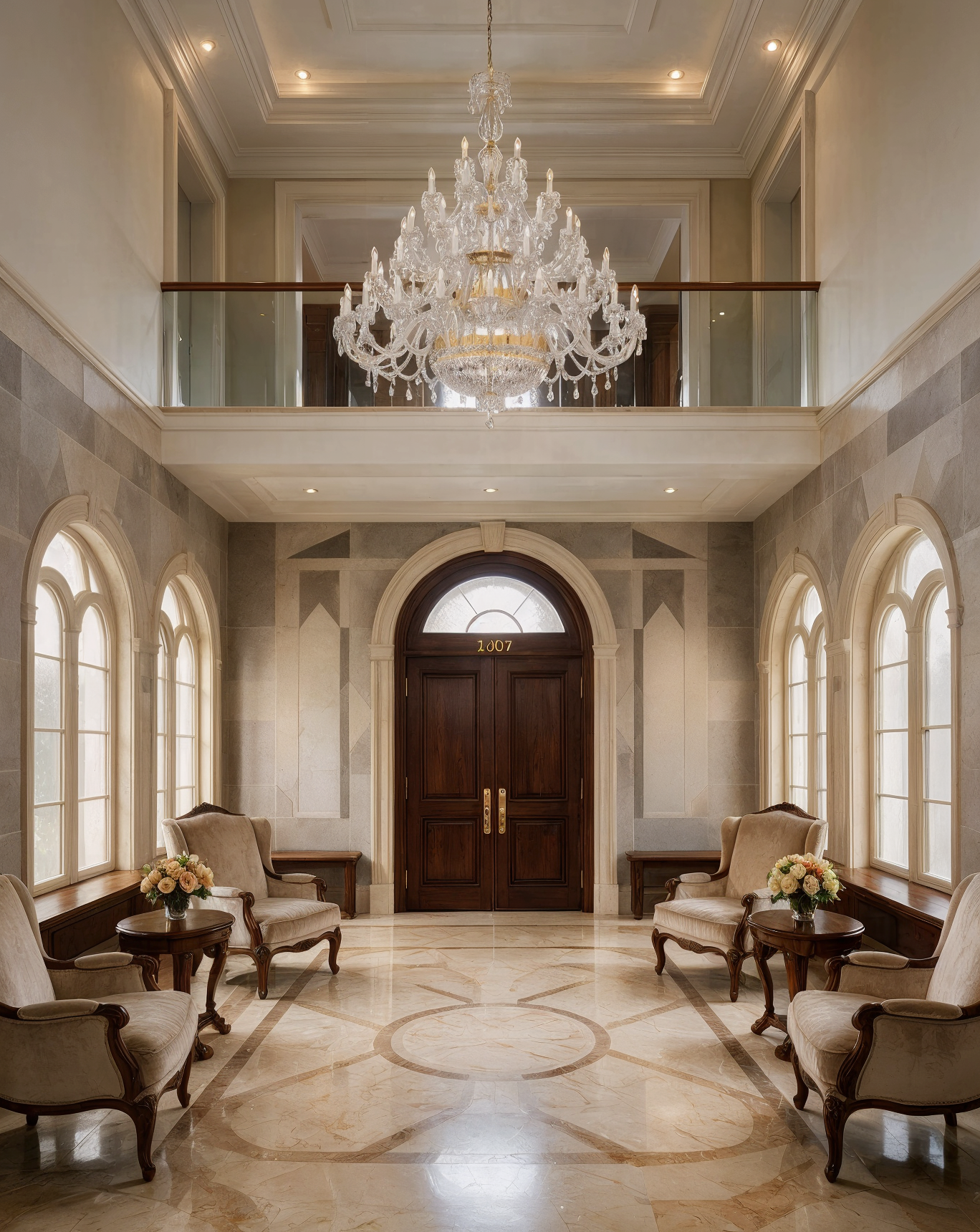 Large Classic 60-Arm Bohemian Chandelier L621/60/01 AC shown in a contemporary interior